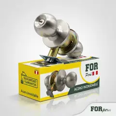 VARIOS - CHAPA CERRADURA DE POMO ACERO INOXIDABLE PARA DORMITORIO CON LLAVE- FACIL DE INSTALAR