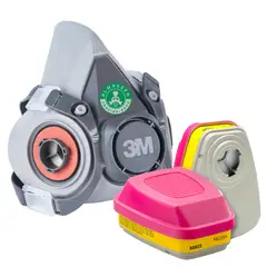 3M - Pack Respirador 6200 + Cartucho 60923 Mixto C/ Filtro Inc - Protección Respiratoria
