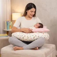 GENERICO - Cojín de Lactancia para Bebé con Almohada Antireflujo Diseño Safari Rosado