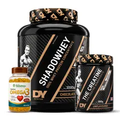 DORIAN YATES - Proteina Shadowhey 2 KG - Chocolate + Creatina 300 G + Omega 3 Herbalmax 100 Cap