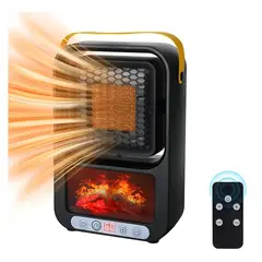 GENERICO - Calefactor Con Control Remoto Chimenea Portátil Pantalla Lcd