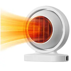GENERICO - Calentador De Escritorio Portátil Calefactor Blanco Enchufe 380 W