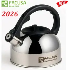 FACUSA - Tetera acero inoxidable de 2.5 litros con silbador 2026