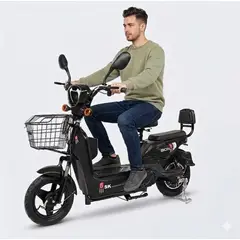OEM - Bicimoto Eléctrica para Adultos 48V 350W Estilo Urbano con Luces LED, Alarma Inteligente Negro
