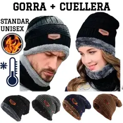 GENERICO - Gorro con Cuellera con Forro de Peluche Antialérgico UNISEX STANDAR
