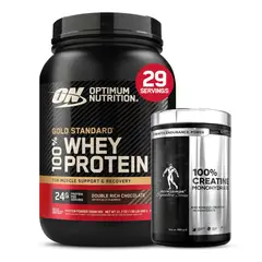 Optimum Nutrition - Proteina Gold Standard Whey 2 LB - Double Rich Chocolate + Creatina Kevin Levrone 500 G