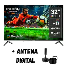 HYUNDAI - Televisor 32” Smart TV QLED HD HYLED3259QG + Antena Digital