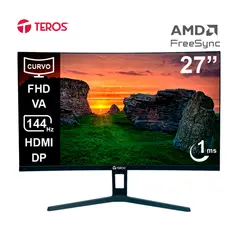 Teros - Monitor Curvo 27 Pulgadas Full HD 144Hz 1ms TE-2734S - HDMI/DP
