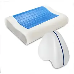 GENERICO - Almohada Ortopedica con Gel más Almohada para Rodillas - Combo