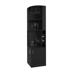 FMFURNITURE - Bar Esquinero Soporte Para Copas Fm-001N Negro