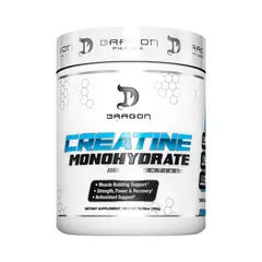 DRAGON PHARMA - Creatina Monohidratada 300g - Creatina Micronizada Pura - Fuerza y Masa Muscular - 60 Servicios