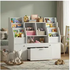 DIBA MUEBLES - Mueble Organizador Infantil Juguetero Librero Niko Blanco