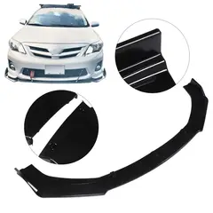 JET - Lip De Parachoque Delantero Universal Negro 3Pcs