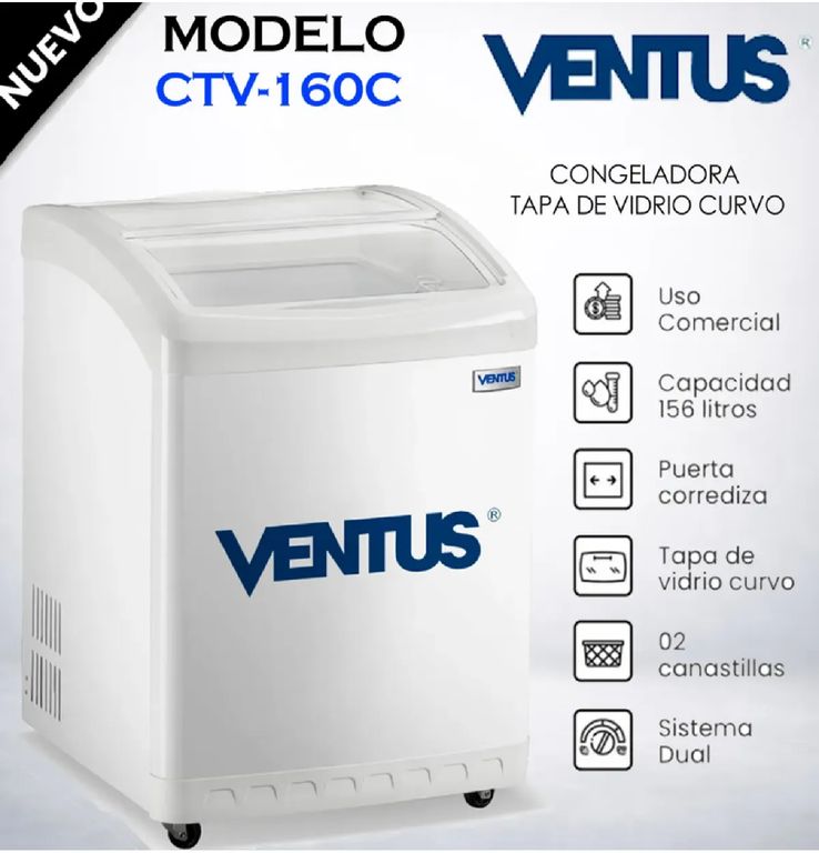 Congeladora CTV-160C con Tapa de Vidrio 160L Blanco