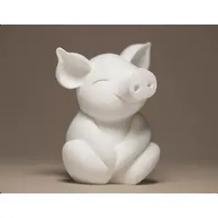 GENERICO - ADORNO EXCLUSIVO CHANCHO BLANCO 23cm x 18cm x 17cm