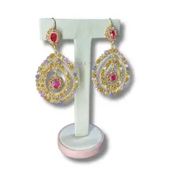 GENERICO - Aretes de cristales DAHILA para marinera