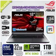 ASUS - Laptop Gamer ROG STRIX G18 18" WQXGA 2.5K Intel® Core™ Ultra 9 275HX 32GB RAM 1T SSD RTX™5060 G15LM-IS96