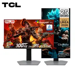 TCL - Monitor Gamer 25G64 QD-Mini LED 24.5” FHD 300Hz 1ms FreeSync Premium
