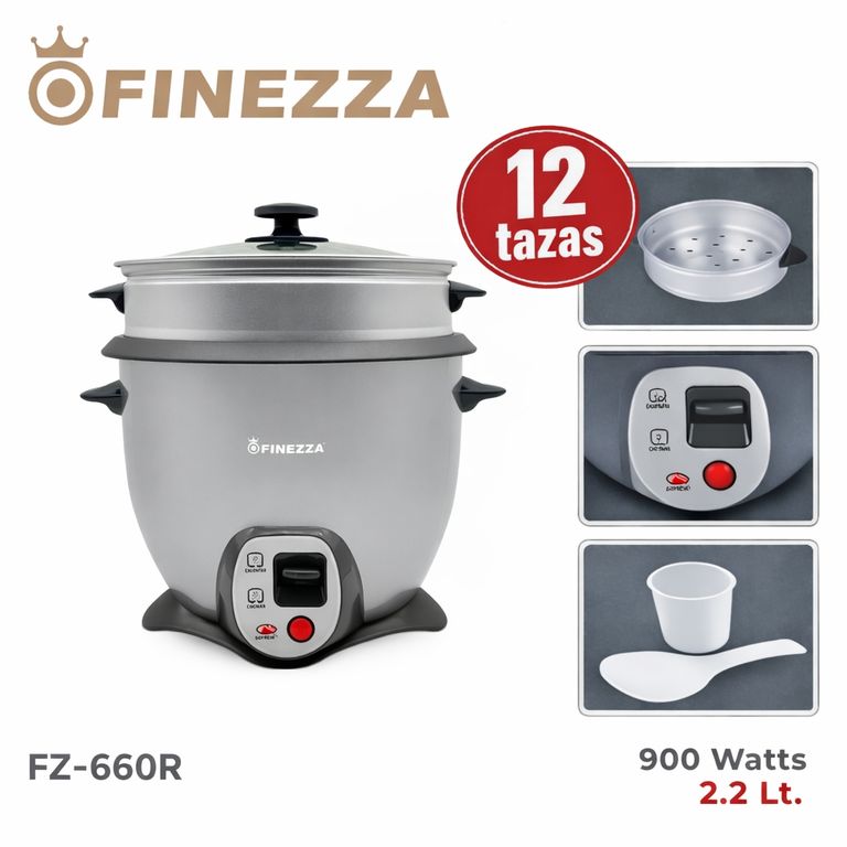 - OLLA ARROCERA DE 12 TAZAS CON FUNCIÓN SOFRITO Y VAPORERA - 900W