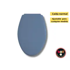 GENERICO - Asiento Tapa Inodoro Elongado Azul Caída normal