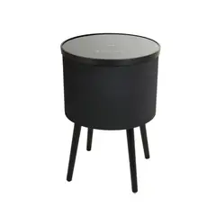 GENERICO - Mesa con Parlantes Bluetooth Cargador Inalambrico USB para Celulares Luces LED Entrada AUX Redonda