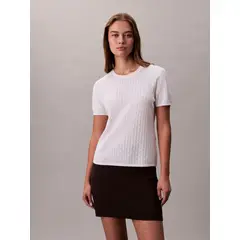 CALVIN KLEIN - CAMISETA CAP SLEEVE POINTELLE BABY TEE