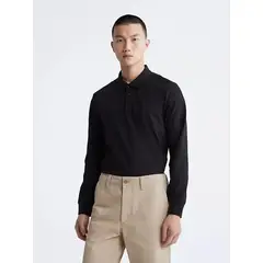 CALVIN KLEIN - POLO LS SMOOTH COTTON SOLID POLO