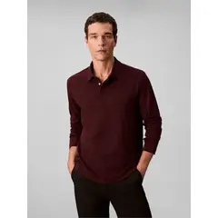 CALVIN KLEIN - POLO LS LUXE COTTON INTERLOCK POLO