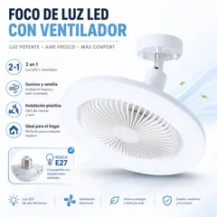 GENERICO - FOCO DE LUZ LED CON VENTILADOR