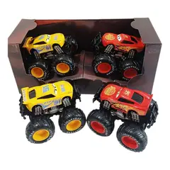 GENERICO - Set X 2 Carros Monster Truck Cars Rayo Mcqueen y Cruz Ramirez De Metal