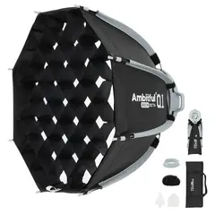 AMBITFUL - Q1 de 30cm con rejilla Mini Bowens Mount Softbox para Yongnuo YN150 Nanlite Forza60