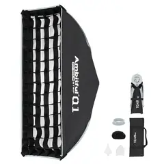 AMBITFUL - Q1 de 20 x 55cm con rejilla Mini Bowens Mount Softbox para Yongnuo YN150 Nanlite Forza60