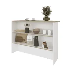 FMFURNITURE - Isla Cocina 120X60X90 Cm Fm-003B Blanco