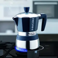 PEDRINI - Cafetera Moka inducción Azul 3tz