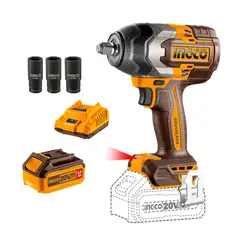 INGCO TOOLS - Combo Llave De Impacto 850nm + Bat 4ah Y Cargador Ingco