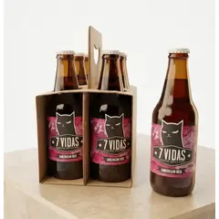 GENERICO - SIXPACK - CERVEZA ARTESANAL 7 VIDAS AMERICAN RED ALE BT 330ML