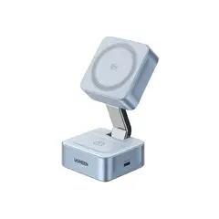 UGREEN - Cargador Inalámbrico MagFlow 2 en 1 Qi2 25W Magnético Para iPhone AirPods