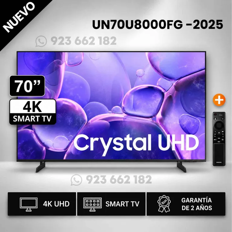 Televisor Smart TV 4K UHD 70 Pulg Crystal UN70U8000FG Modelo Nuevo