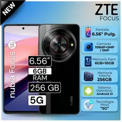 ZTE - Celular Nubia Focus 6.56" Pulg. 6GB RAM 256GB Android 13 - Negro