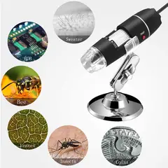 PUREPOWER - Microscopio Digital USB 40X a 1600X, 8 LED Cámara de endoscopio de Aumento
