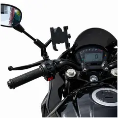 GENERICO - Soporte Celular de Aluminio para Moto con Cargador Carga Rápida USB