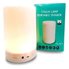 GENERICO - Parlante bluetooth inalámbrico cilindrico táctil con luz multicolor