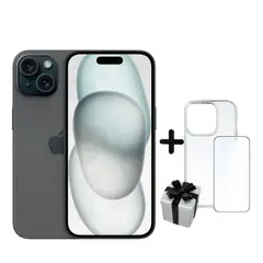APPLE - IPHONE 15 128GB - BLACK (CHIP FISICO) + MICA DE VIDRIO + CASE PROTECTOR.