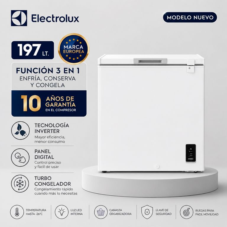 Congelador Horizontal 197L Inverter Blanco con Función Turbo EFH20S2P5AW