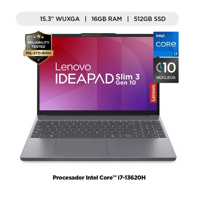 Laptop IdeaPad Slim 3 Intel Core i7 16GB RAM 512GB SSD 15.3" WUXGA Win11