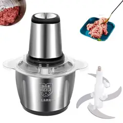 GENERICO - Procesador de carne picador y cortador verduras acero inoxidable 2L