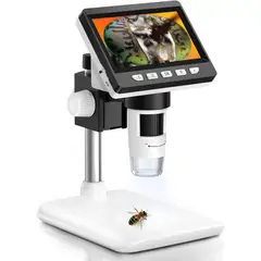 PUREPOWER - Microscopio Digital LCD 50-1000X, Con Pantalla LCD HD de 4,3