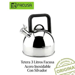 FACUSA - TETERA VERONA ACERO INOXIDABLE 3 LT CON SILBADOR