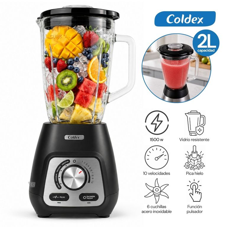 Licuadora 2LT Glass Pro 1500W CX LIC2 1500M
