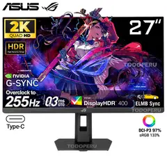 ASUS - MONITOR 27 IPS ROG STRIX XG27ACMES 2K 0.3MS 255HZ HDMI DP USB-C G-SYNC